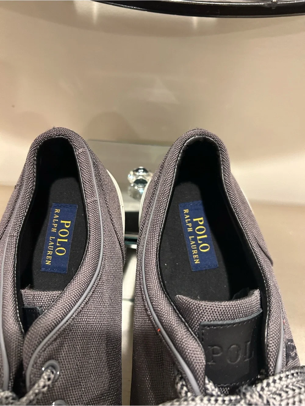 Polo by Ralph Lauren Men's Charcoal Canvas Lace-Up Sneakers